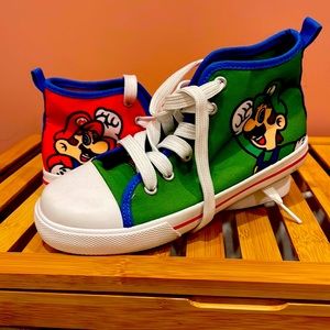 Mario and Luigi high top sneakers size 1.